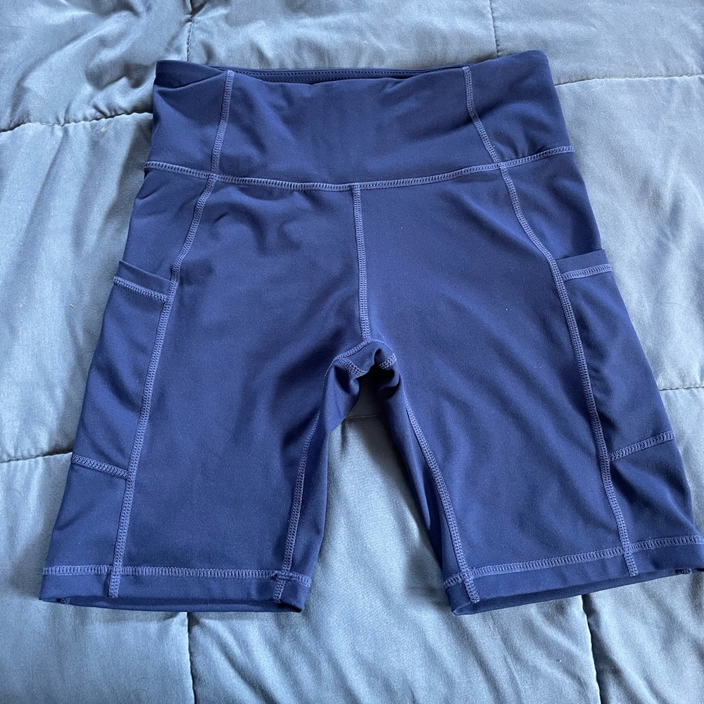 Blue biker shorts